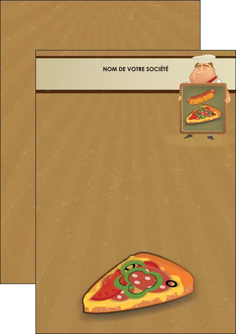 personnaliser modele de flyers sandwicherie et fast food pizza portions de pizza plateau de pizza MLGI18903