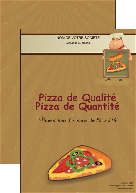 faire affiche sandwicherie et fast food pizza portions de pizza plateau de pizza MLGI18905