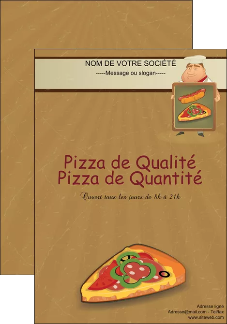 modele affiche sandwicherie et fast food pizza portions de pizza plateau de pizza MLGI18907