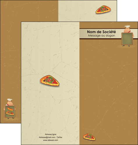 modele en ligne depliant 2 volets  4 pages  sandwicherie et fast food pizza portions de pizza plateau de pizza MLGI18909