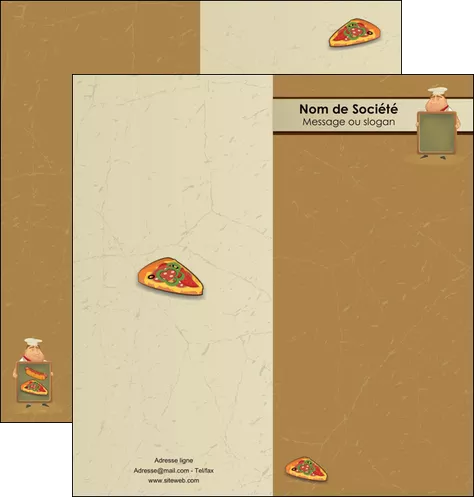modele en ligne depliant 2 volets  4 pages  sandwicherie et fast food pizza portions de pizza plateau de pizza MID18909