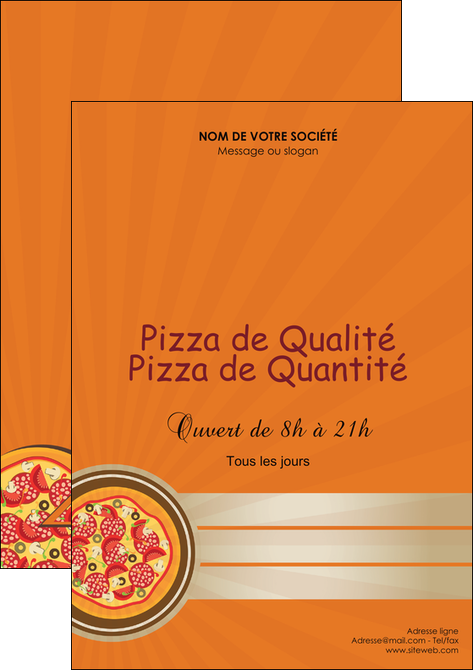 modele flyers pizzeria et restaurant italien pizza portions de pizza plateau de pizza MIDLU18979