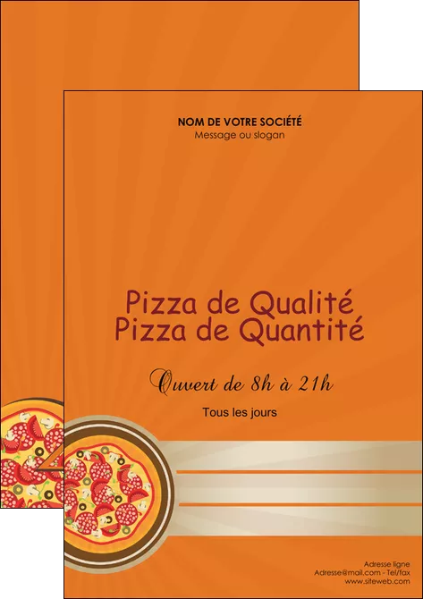 modele flyers pizzeria et restaurant italien pizza portions de pizza plateau de pizza MLGI18979