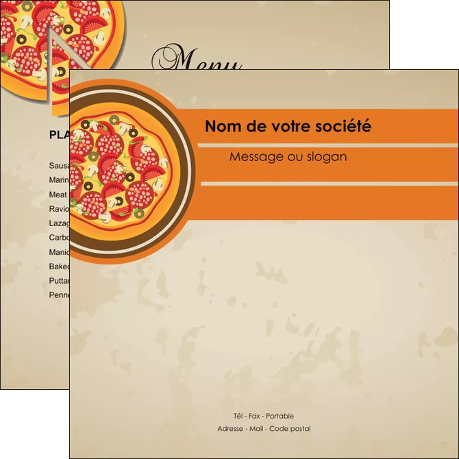 impression flyers pizzeria et restaurant italien pizza portions de pizza plateau de pizza MLGI18985