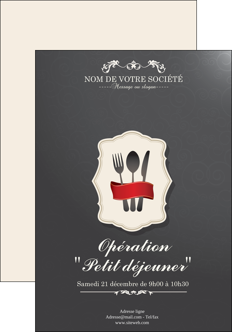 creation graphique en ligne affiche restaurant restaurant restauration restaurateur MMIF19065