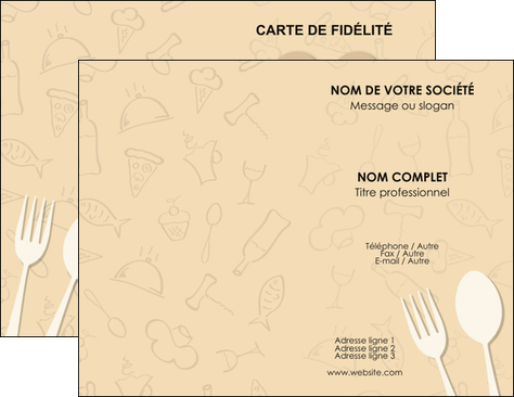 modele carte de visite restaurant restaurant restauration restaurateur MID19237