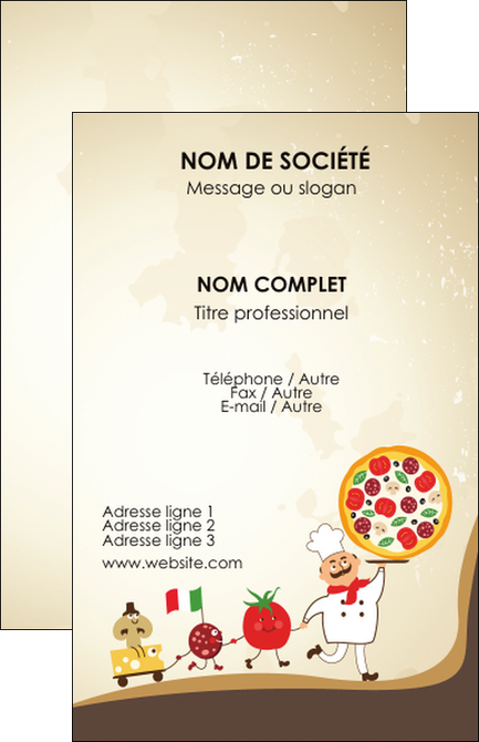 modele carte de visite pizzeria et restaurant italien pizza pizzeria pizzaiolo MIF19261