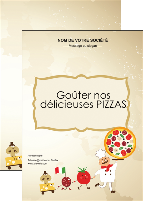 maquette en ligne a personnaliser flyers pizzeria et restaurant italien pizza pizzeria pizzaiolo MLIG19269
