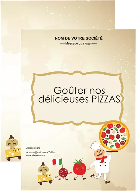 maquette en ligne a personnaliser flyers pizzeria et restaurant italien pizza pizzeria pizzaiolo MLGI19269
