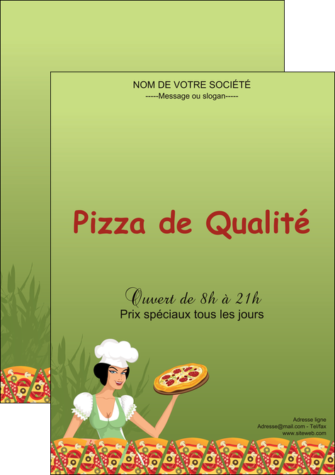 personnaliser modele de affiche pizzeria et restaurant italien pizza portions de pizza plateau de pizza MID19323