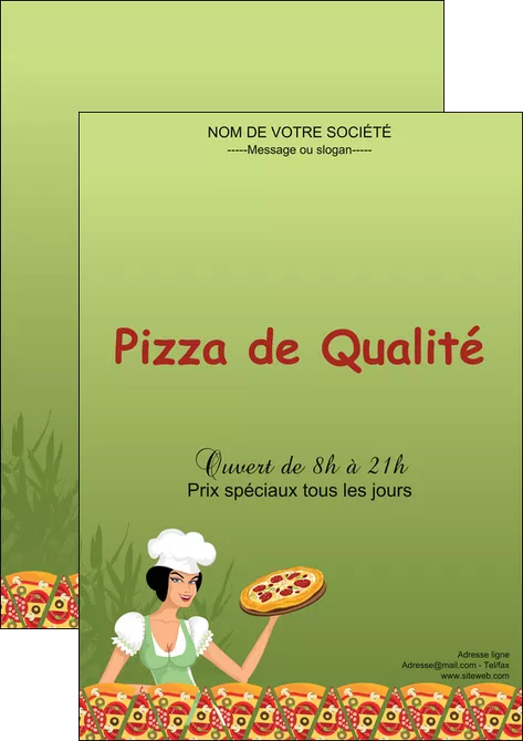 personnaliser modele de affiche pizzeria et restaurant italien pizza portions de pizza plateau de pizza MIFBE19323