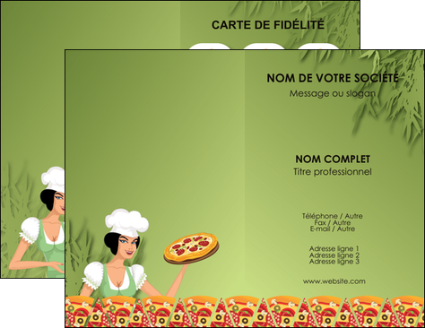 realiser carte de visite pizzeria et restaurant italien pizza portions de pizza plateau de pizza MID19329