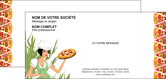 creer modele en ligne carte de correspondance pizzeria et restaurant italien pizza portions de pizza plateau de pizza MIFCH19333