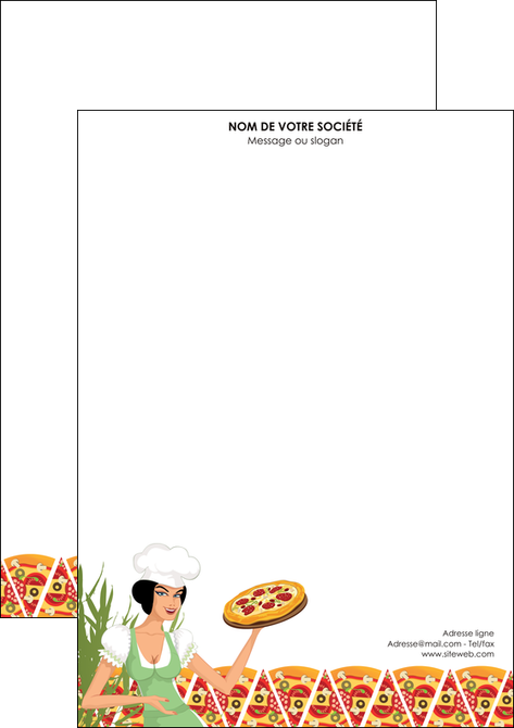 exemple tete de lettre pizzeria et restaurant italien pizza portions de pizza plateau de pizza MIF19335