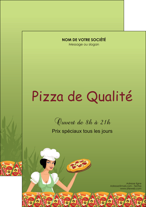 realiser flyers pizzeria et restaurant italien pizza portions de pizza plateau de pizza MID19337