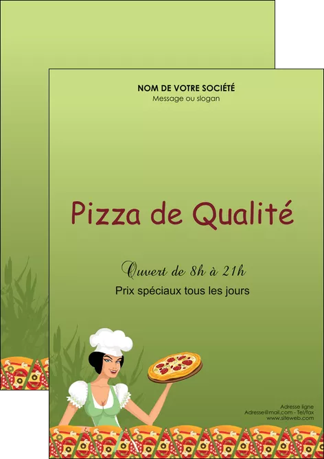 realiser flyers pizzeria et restaurant italien pizza portions de pizza plateau de pizza MIFLU19337