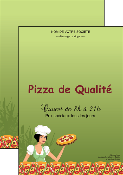 personnaliser maquette affiche pizzeria et restaurant italien pizza portions de pizza plateau de pizza MIF19339