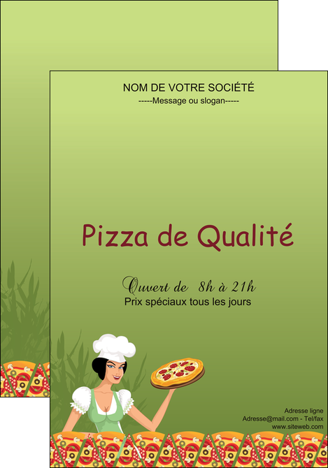 cree affiche pizzeria et restaurant italien pizza portions de pizza plateau de pizza MIF19341