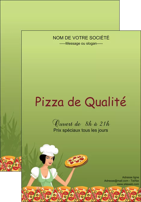 cree affiche pizzeria et restaurant italien pizza portions de pizza plateau de pizza MIFCH19341
