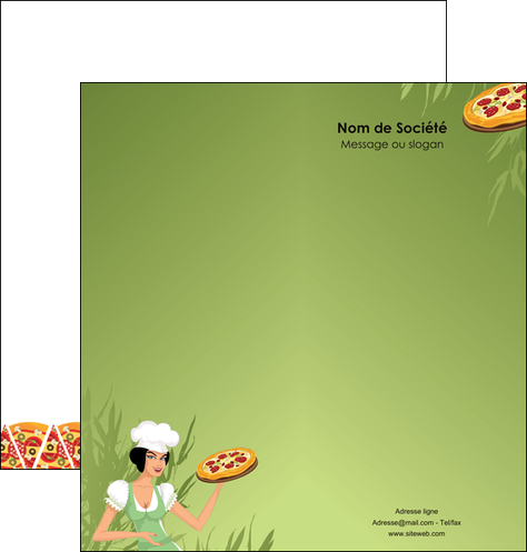 realiser depliant 2 volets  4 pages  pizzeria et restaurant italien pizza portions de pizza plateau de pizza MIFCH19343