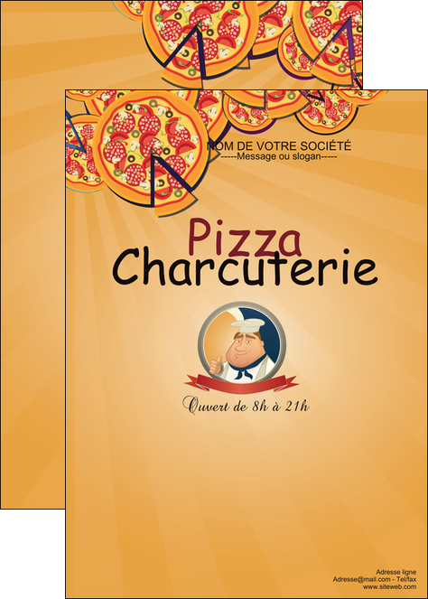 creation graphique en ligne affiche pizzeria et restaurant italien pizza portions de pizza plateau de pizza MLGI19363