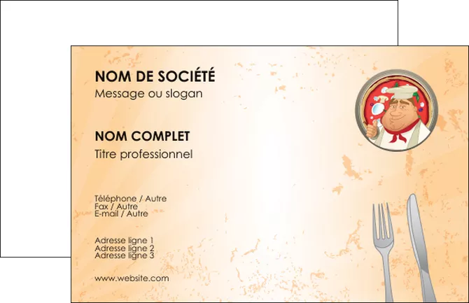 faire carte de visite pizzeria et restaurant italien pizza plateau plateau de pizza MIFCH19393