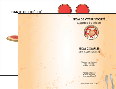 imprimer carte de visite pizzeria et restaurant italien pizza plateau plateau de pizza MIF19397