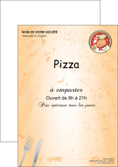 creer modele en ligne flyers pizzeria et restaurant italien pizza plateau plateau de pizza MIFCH19405