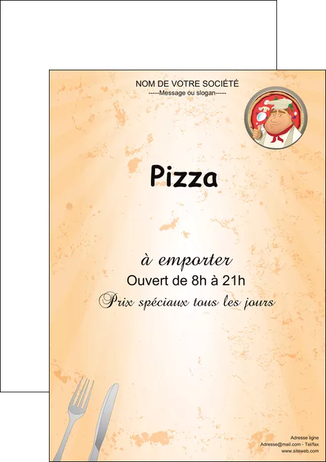 cree affiche pizzeria et restaurant italien pizza plateau plateau de pizza MIFLU19407