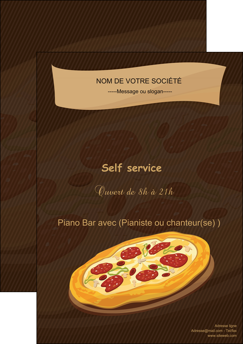 exemple affiche pizzeria et restaurant italien pizza plateau plateau de pizza MIFBE19487