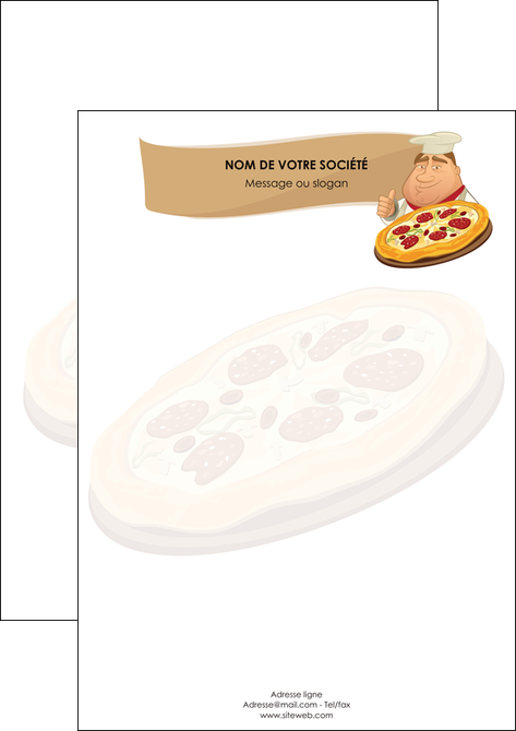 personnaliser maquette tete de lettre pizzeria et restaurant italien pizza plateau plateau de pizza MMIF19499