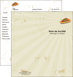 exemple depliant 2 volets  4 pages  pizzeria et restaurant italien pizza pizzeria restaurant pizza MLGI19623
