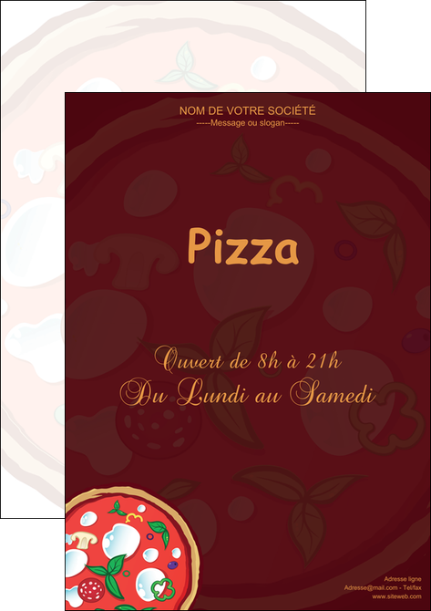 faire affiche pizzeria et restaurant italien pizza plateau plateau de pizza MIS19665