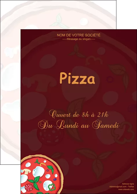 faire affiche pizzeria et restaurant italien pizza plateau plateau de pizza MID19665