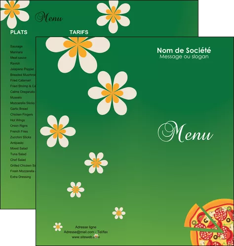 imprimerie depliant 2 volets  4 pages  pizzeria et restaurant italien pizza pizzeria pizzaiolo MIFBE19761