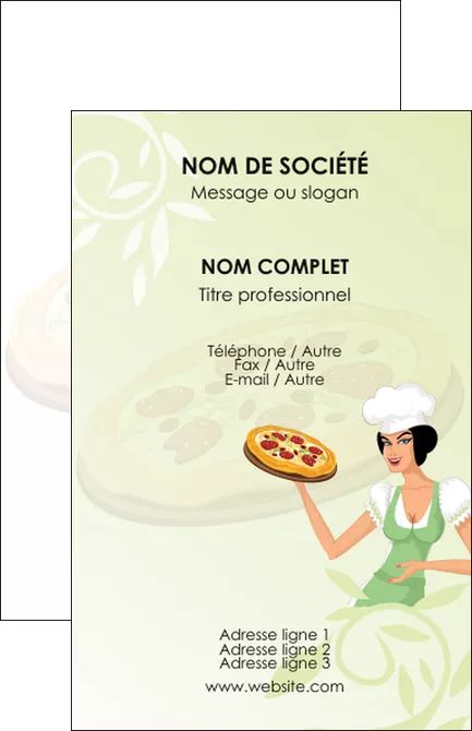modele carte de visite pizzeria et restaurant italien pizza plateau plateau de pizza MLIGLU19769