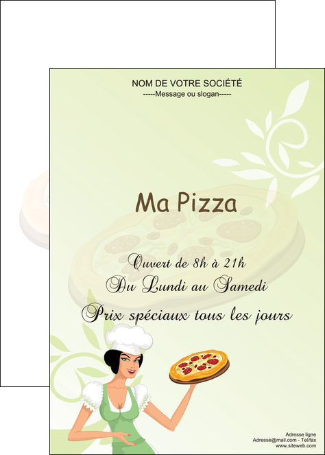 exemple affiche pizzeria et restaurant italien pizza plateau plateau de pizza MFLUOO19781