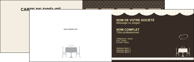personnaliser modele de carte de visite restaurant restaurant restauration table de restaurant MIFCH19833