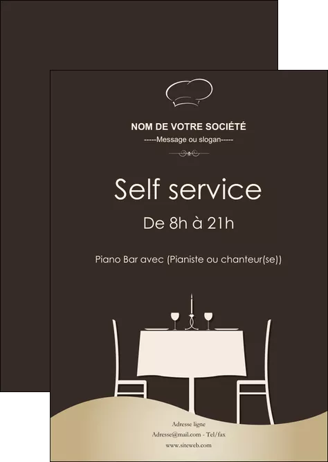 creation graphique en ligne flyers restaurant restaurant restauration table de restaurant MIFCH19847