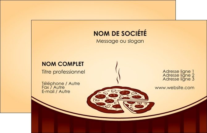 imprimer carte de visite pizzeria et restaurant italien pizza pizzeria restaurant de pizza MLGI20001