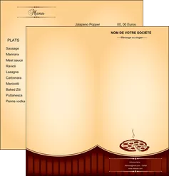 maquette en ligne a personnaliser depliant 2 volets  4 pages  pizzeria et restaurant italien pizza pizzeria restaurant de pizza MLGI20011