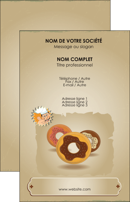 modele carte de visite creperie et glacier donut donut aux chocolats patisserie MIDBE20101