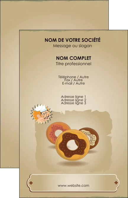 modele carte de visite creperie et glacier donut donut aux chocolats patisserie MLGI20101