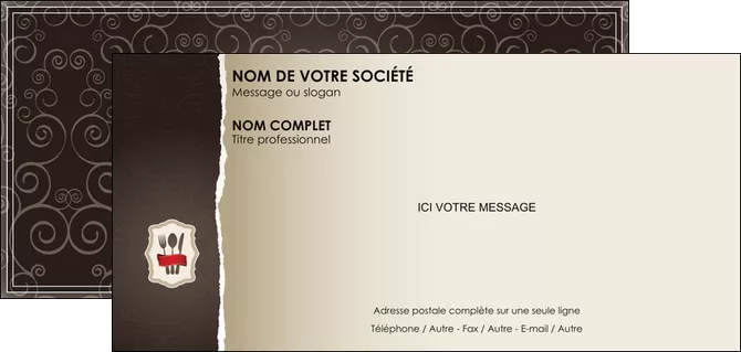 impression carte de correspondance restaurant restaurant restauration restaurateur MIFLU20207