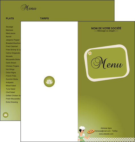 imprimer depliant 2 volets  4 pages  pizzeria et restaurant italien pizza plateau plateau de pizza MIS20263