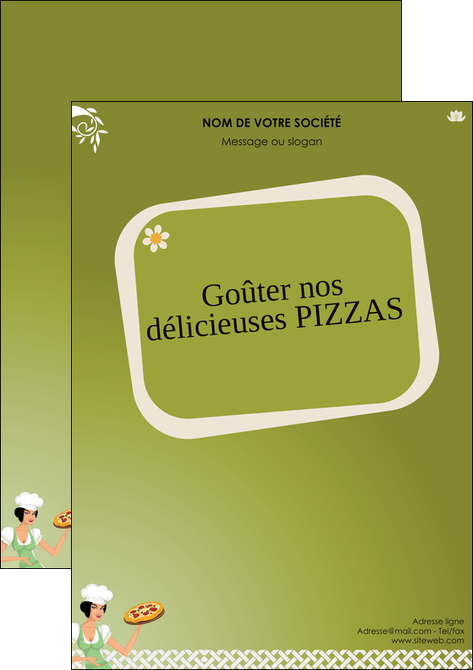 modele flyers pizzeria et restaurant italien pizza plateau plateau de pizza MFLUOO20267