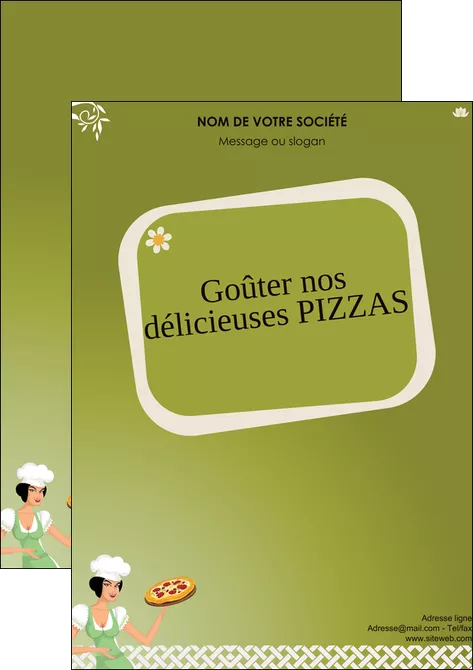imprimerie affiche pizzeria et restaurant italien pizza plateau plateau de pizza MIFBE20271