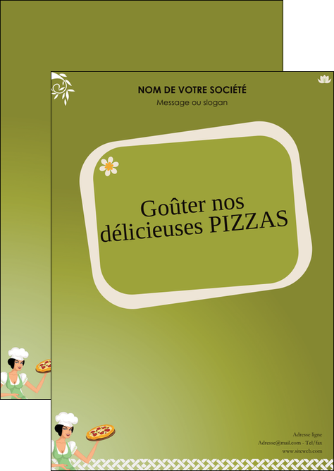 imprimer flyers pizzeria et restaurant italien pizza plateau plateau de pizza MIDCH20279