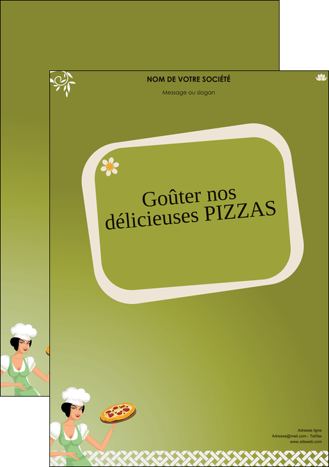 personnaliser modele de affiche pizzeria et restaurant italien pizza plateau plateau de pizza MIS20281