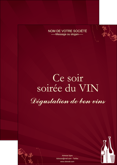 realiser affiche vin commerce et producteur vin bouteille de vin verres de vin MLIP20355